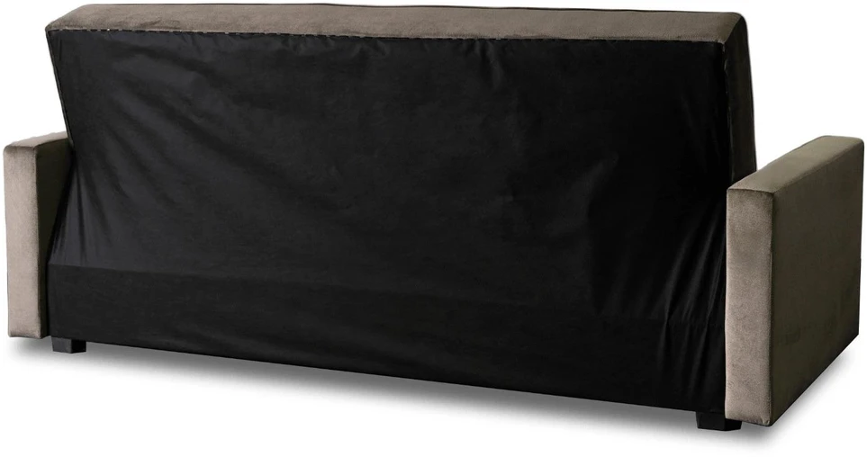 Mebel Elite Išskleidžiama sofa-lova ALUNA su patalynės dėže, 212 × 89 × 96 cm, smėlio spalvos