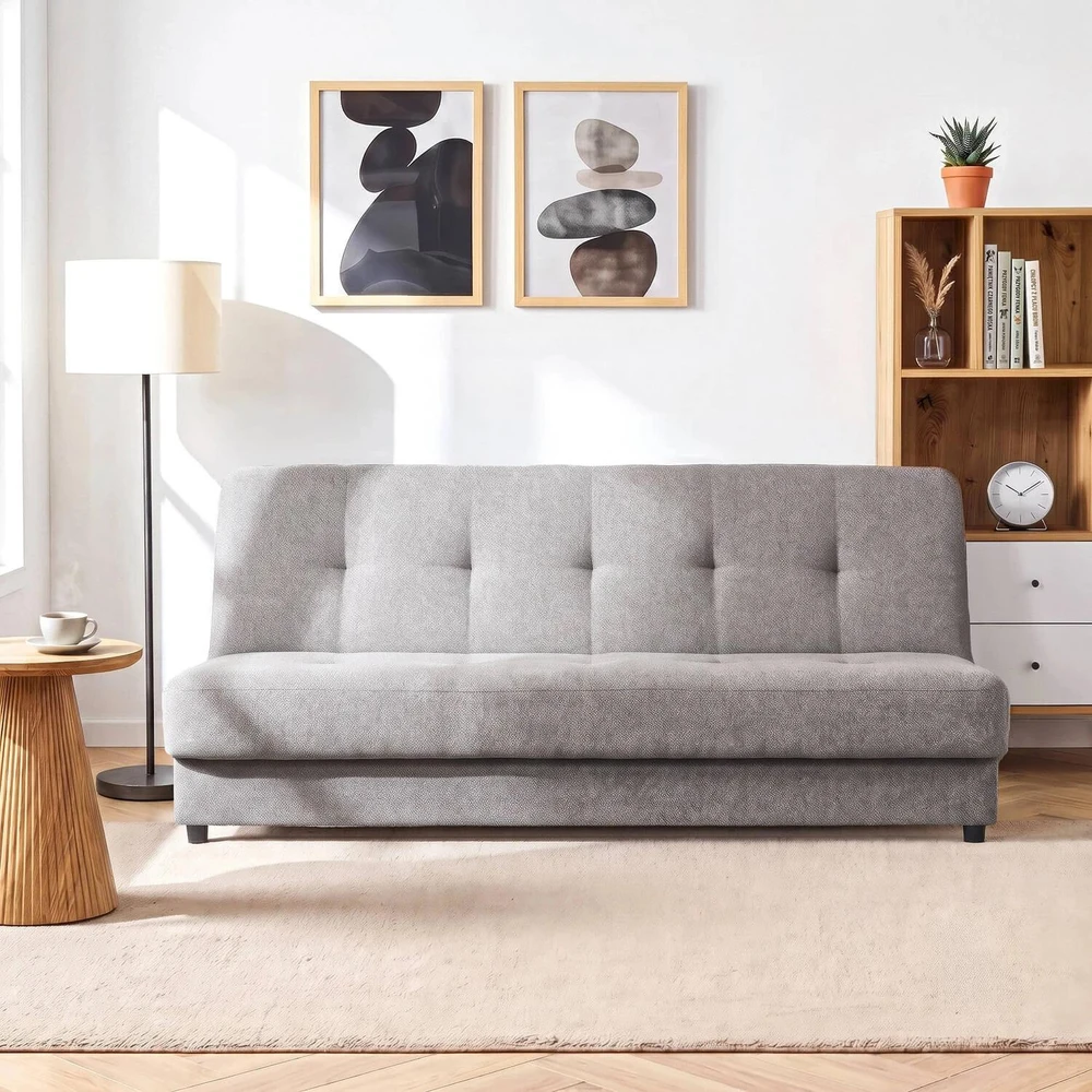 Mebel Elite Išskleidžiama sofa-lova ARUBA, miegamoji dalis 118 × 188 cm, pilka