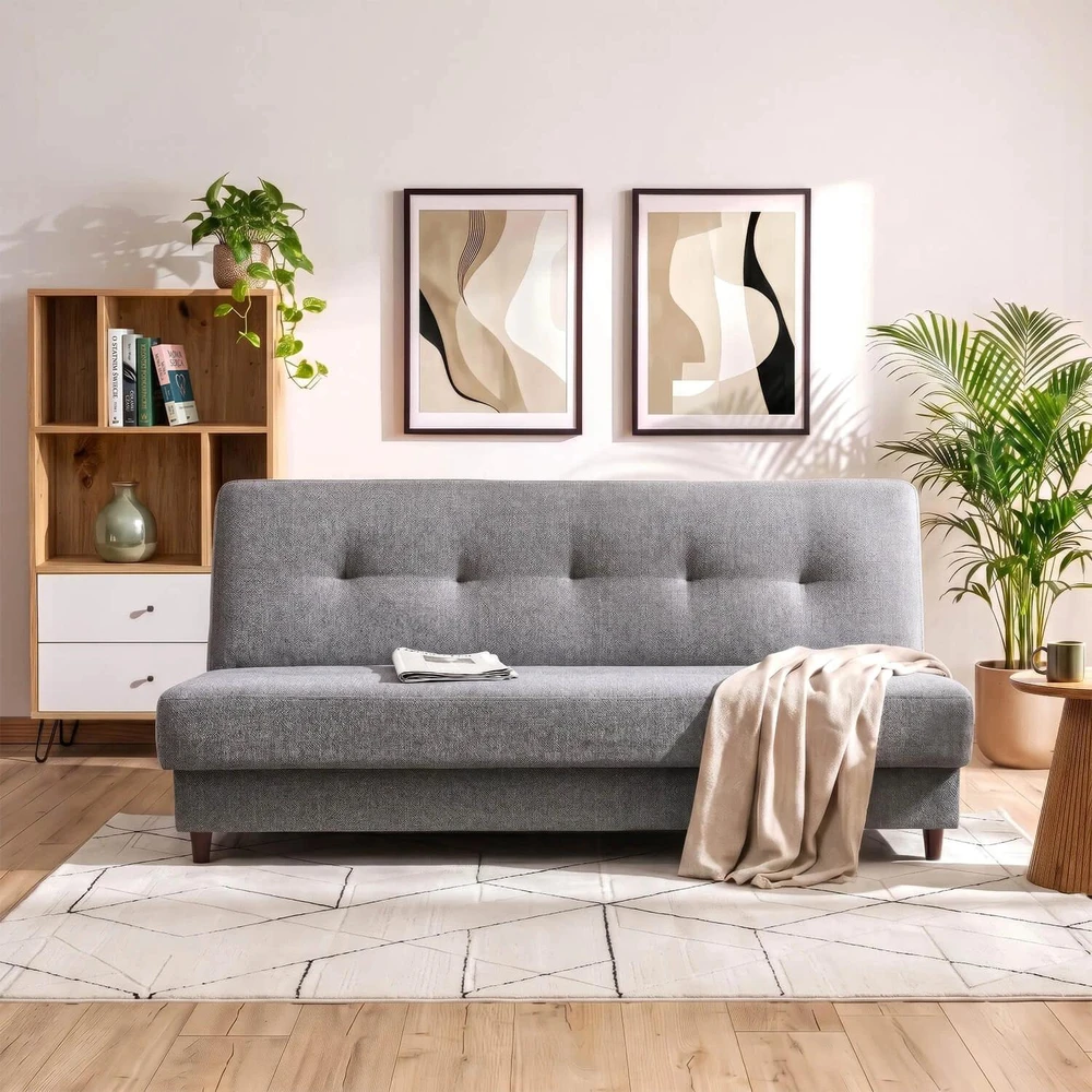 Mebel Elite Išskleidžiama sofa-lova ARUBA, 188 cm, pilka