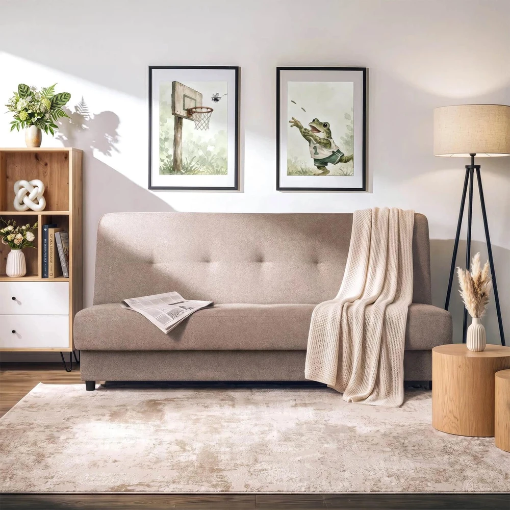 Mebel Elite Išskleidžiama sofa-lova ARUBA, ruda
