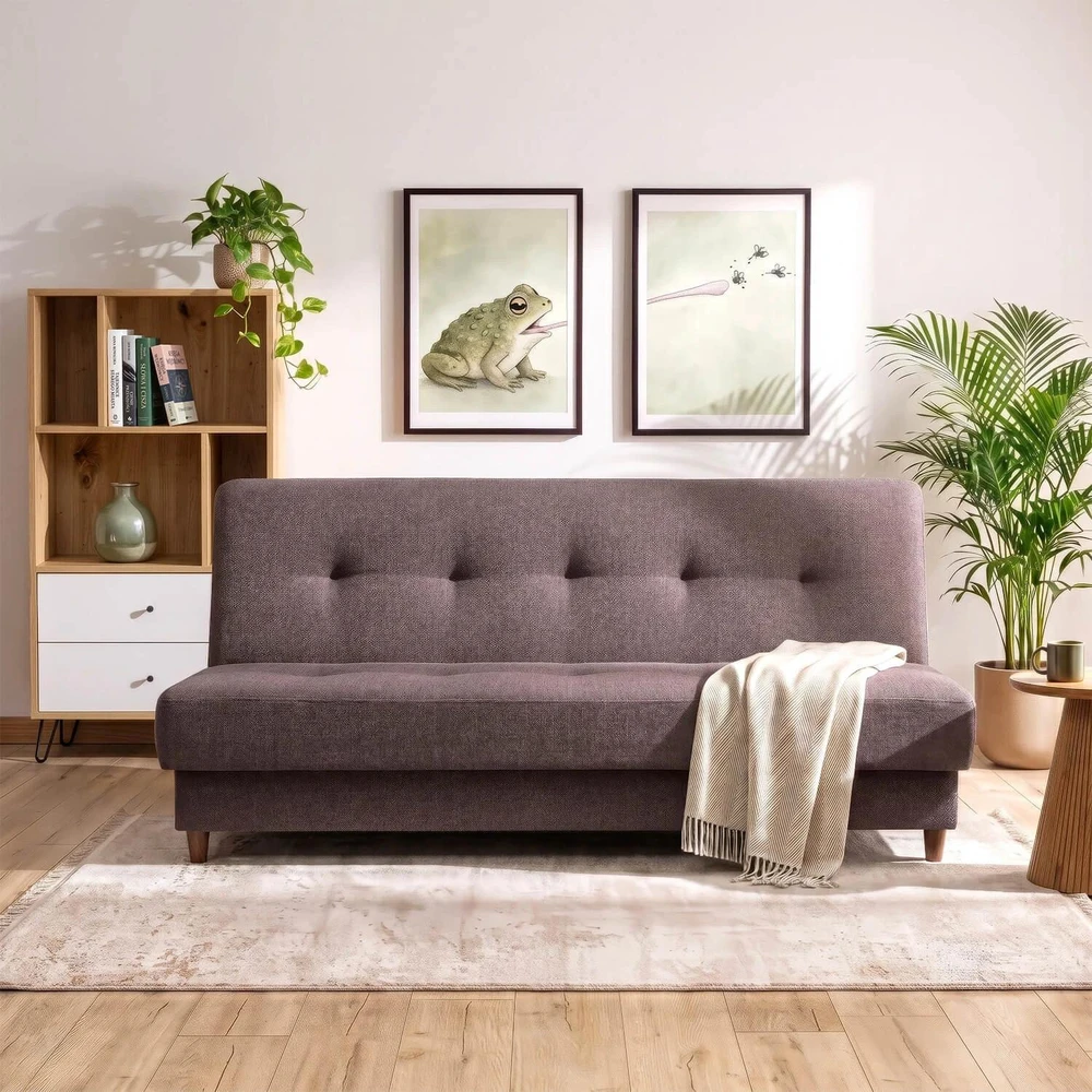 Mebel Elite Išskleidžiama sofa-lova ARUBA 2, 188 cm, ruda