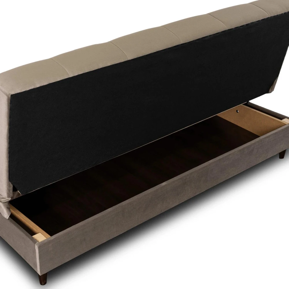 Mebel Elite Išskleidžiama sofa-lova LIMA, 186 cm, smėlio spalvos