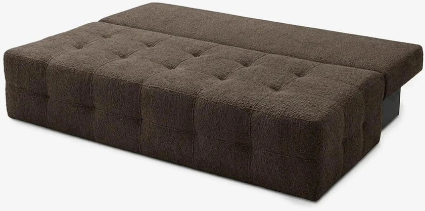 Mebel Elite Išskleidžiama sofa-lova MORANA, 197 × 142 cm miegamasis paviršius, ruda