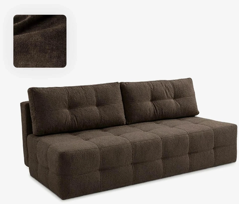 Mebel Elite Išskleidžiama sofa-lova MORANA, 197 × 142 cm miegamasis paviršius, ruda