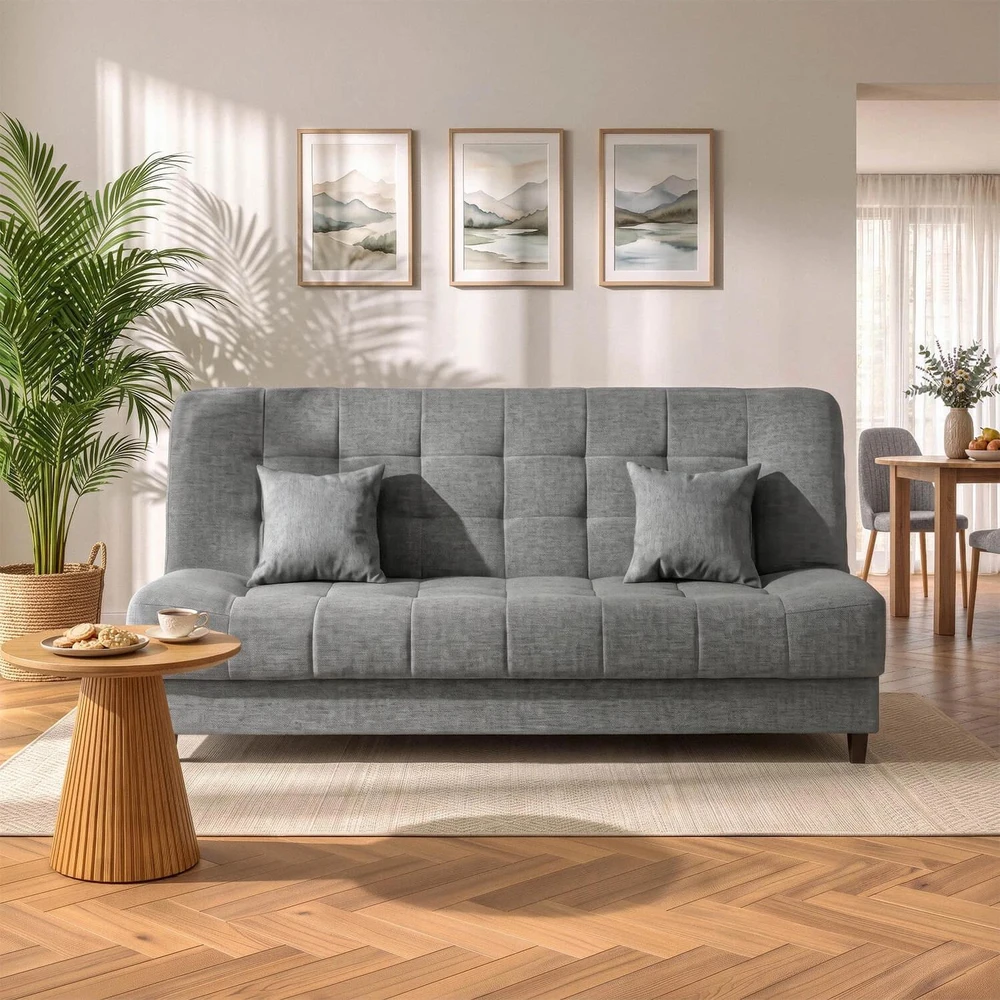 Mebel Elite Išskleidžiama sofa-lova NEPAL, pilka