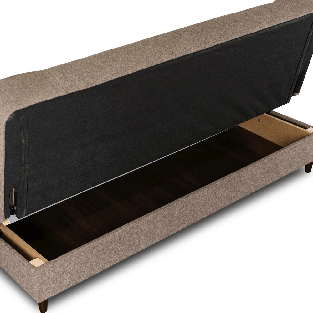 Mebel Elite Išskleidžiama sofa-lova NEPAL, 187 × 87 cm, ruda