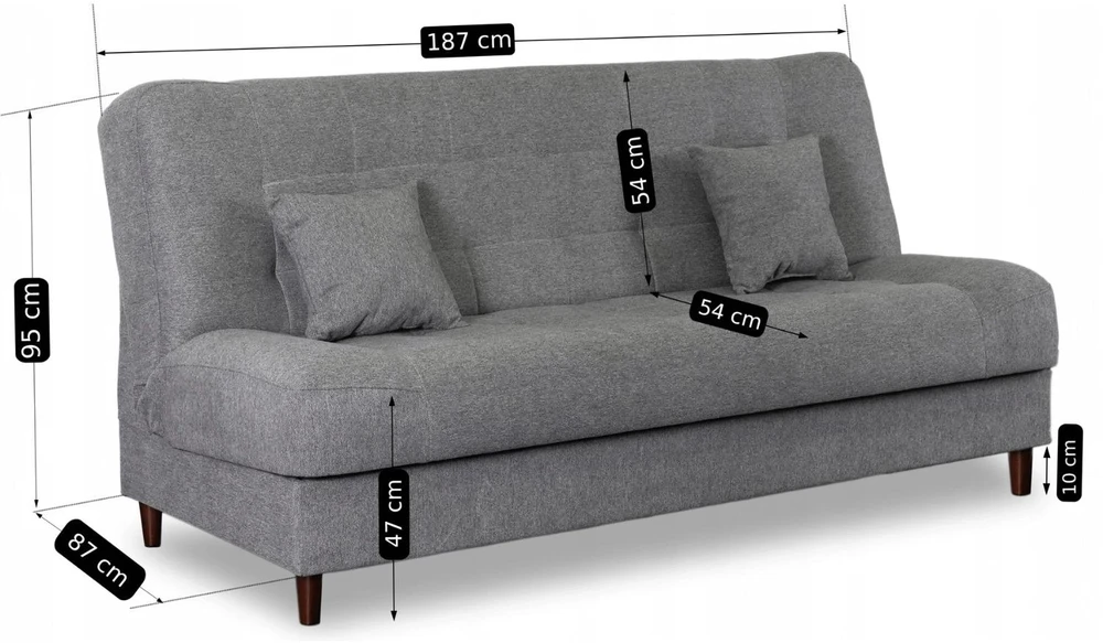 Mebel Elite Išskleidžiama sofa-lova NEPAL, pilka