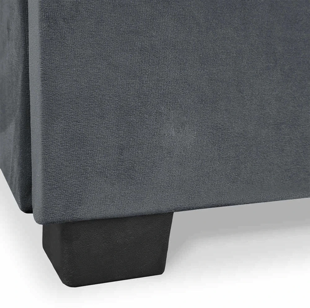 Mebel Elite Išskleidžiama sofa-lova PIANO, 190 cm, pilka, veliūrinė