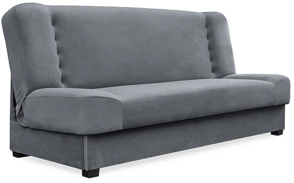 Mebel Elite Išskleidžiama sofa-lova PIANO, 190 cm, pilka, veliūrinė