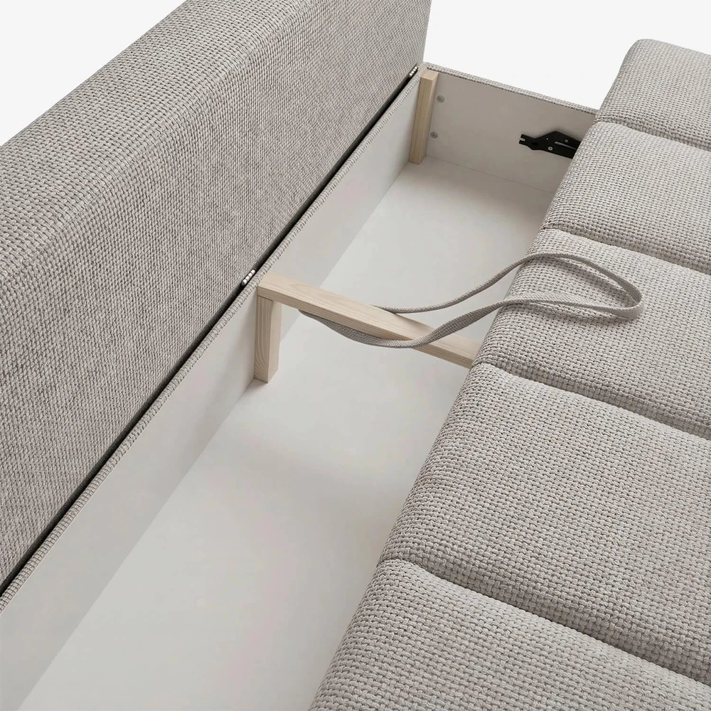 Mebel Elite Išskleidžiama sofa-lova SARIA, 207 × 86 × 91 cm, šviesiai pilka