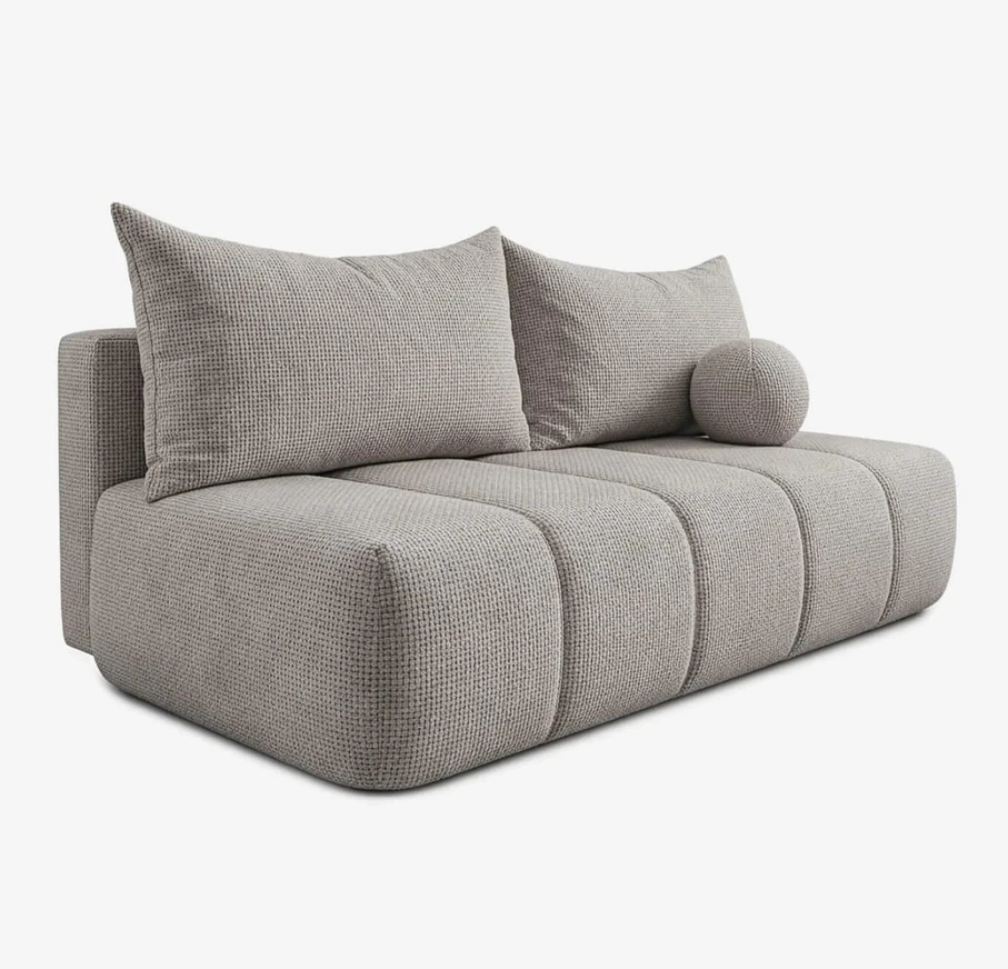 Mebel Elite Išskleidžiama sofa-lova SARIA, 207 × 86 × 91 cm, šviesiai pilka