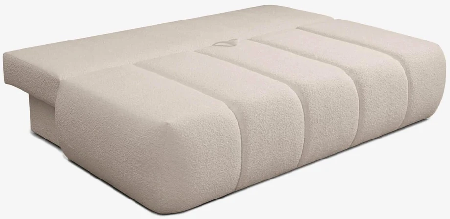 Mebel Elite Išskleidžiama sofa-lova SARIA, 207 × 86 cm, smėlio spalvos, bukle