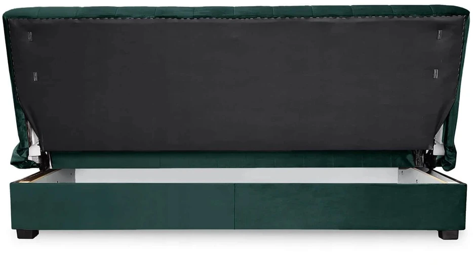 Mebel Elite Išskleidžiama sofa-lova SIGMA, žalia, veliūrinė