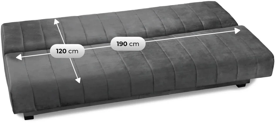 Mebel Elite Išskleidžiama sofa-lova SIGMA, 191 cm, pilka