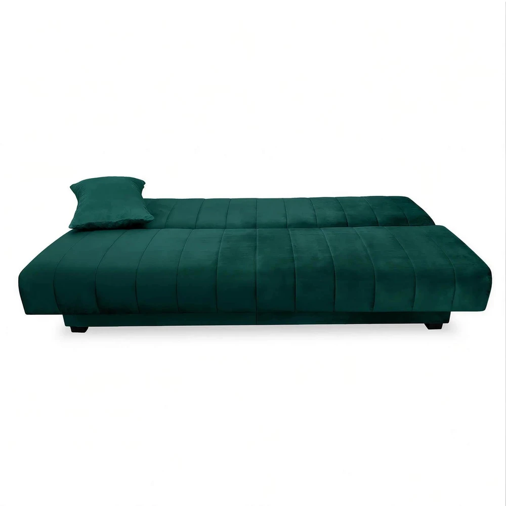 Mebel Elite Išskleidžiama sofa-lova SIGMA, žalia, veliūrinė