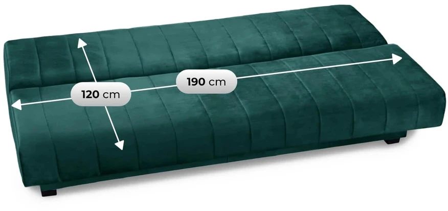Mebel Elite Išskleidžiama sofa-lova SIGMA, žalia, veliūrinė