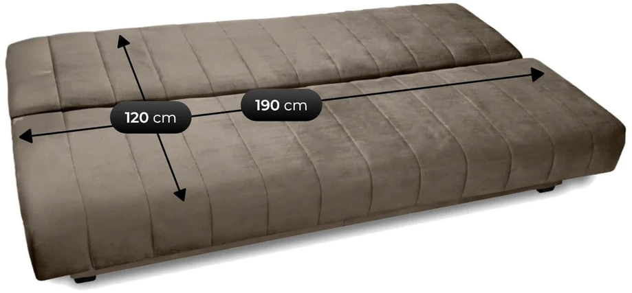 Mebel Elite Išskleidžiama sofa-lova SIGMA, 191 cm, smėlio spalvos