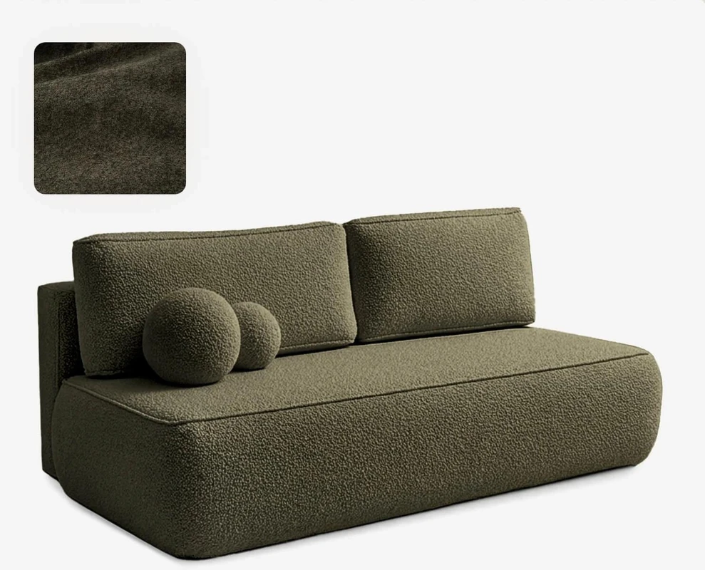 Mebel Elite Išskleidžiama sofa-lova su DL mechanizmu, 207 cm, žalia