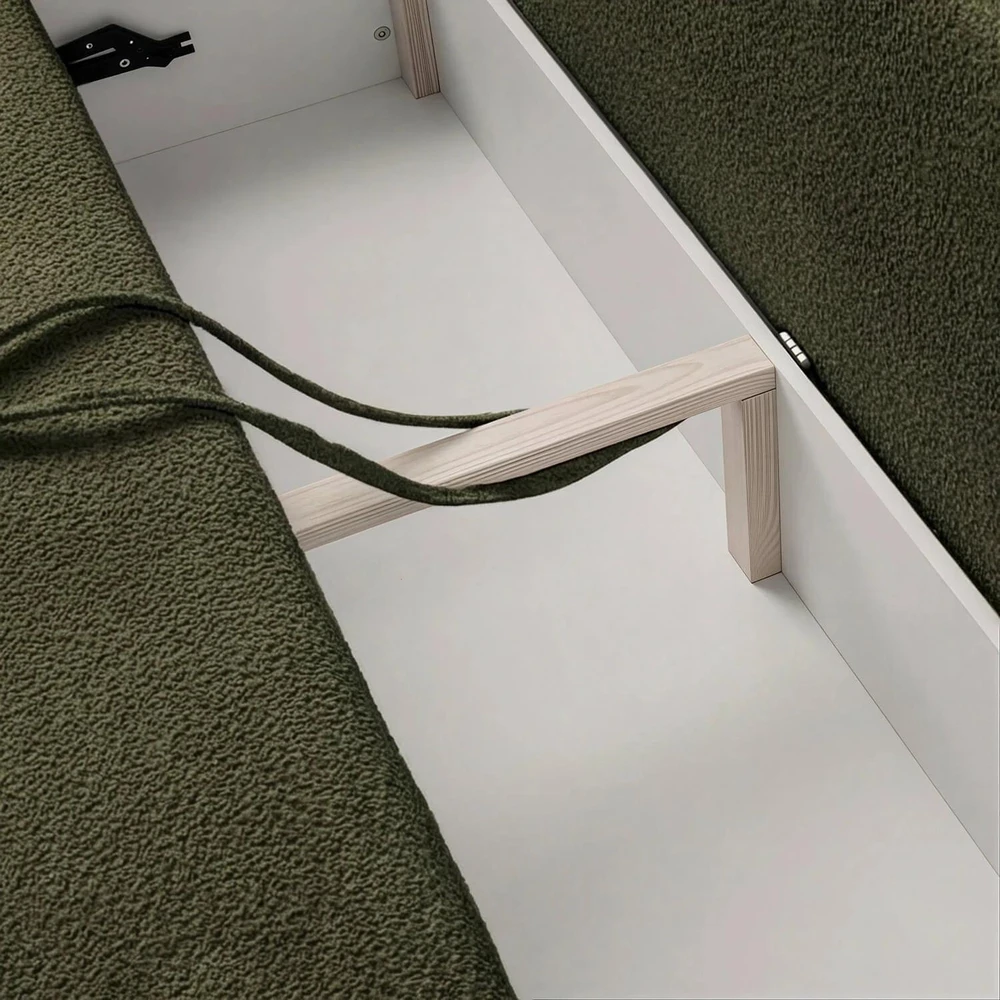 Mebel Elite Išskleidžiama sofa-lova su DL mechanizmu, 207 cm, žalia