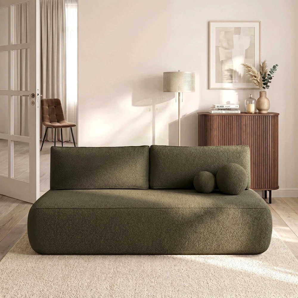 Mebel Elite Išskleidžiama sofa-lova su DL mechanizmu, 207 cm, žalia