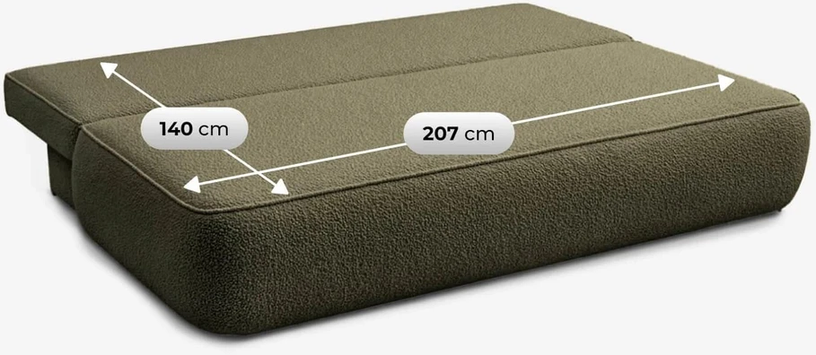 Mebel Elite Išskleidžiama sofa-lova su DL mechanizmu, 207 cm, žalia