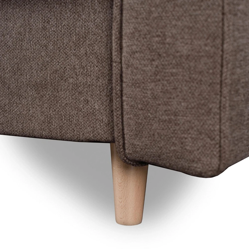 Mebel Elite Išskleidžiama sofa MALTA su patalynės dėže, 215 × 92 cm, ruda
