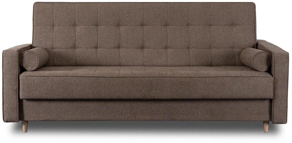 Mebel Elite Išskleidžiama sofa MALTA su patalynės dėže, 215 × 92 cm, ruda