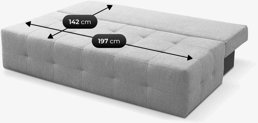Mebel Elite Išskleidžiama sofa MORANA, 197 × 96 cm, pilka