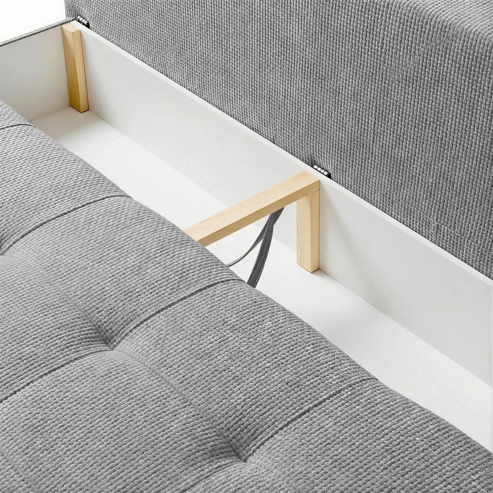 Mebel Elite Išskleidžiama sofa MORANA, pilka, šenilinė