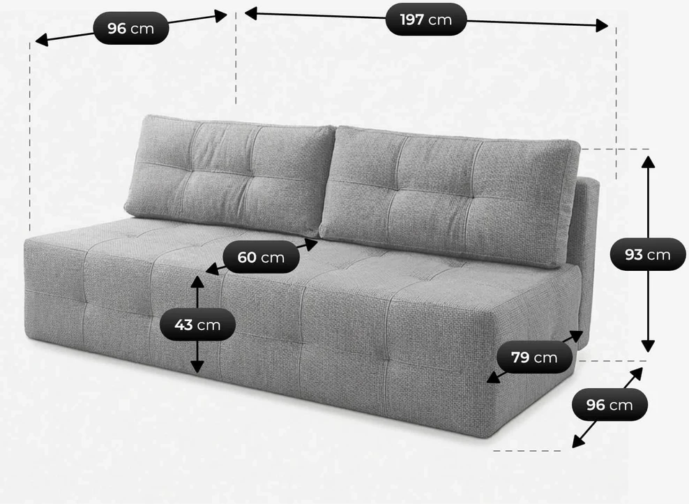 Mebel Elite Išskleidžiama sofa MORANA, pilka, šenilinė