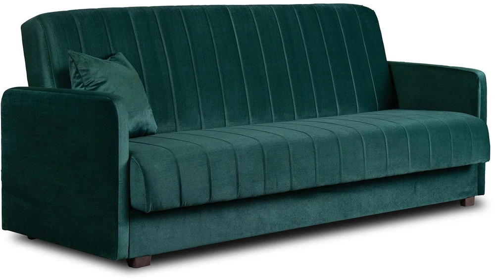 Mebel Elite Išskleidžiama sofa PORTO, 114 × 186 cm miegamoji vieta, žalia
