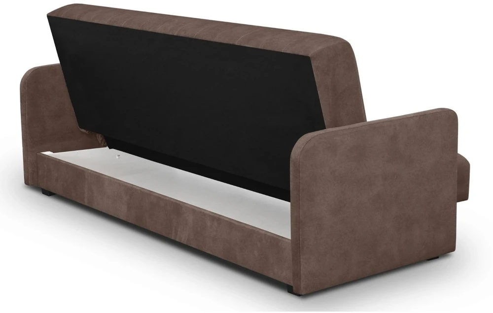 Mebel Elite Išskleidžiama sofa PORTO, miegamoji dalis 114 × 186 cm, ruda