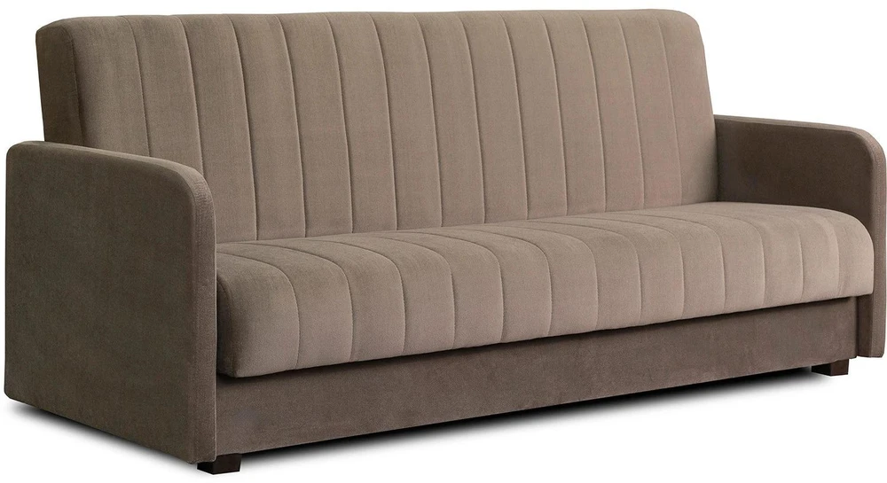 Mebel Elite Išskleidžiama sofa PORTO su patalynės dėže, 198 cm, smėlinė