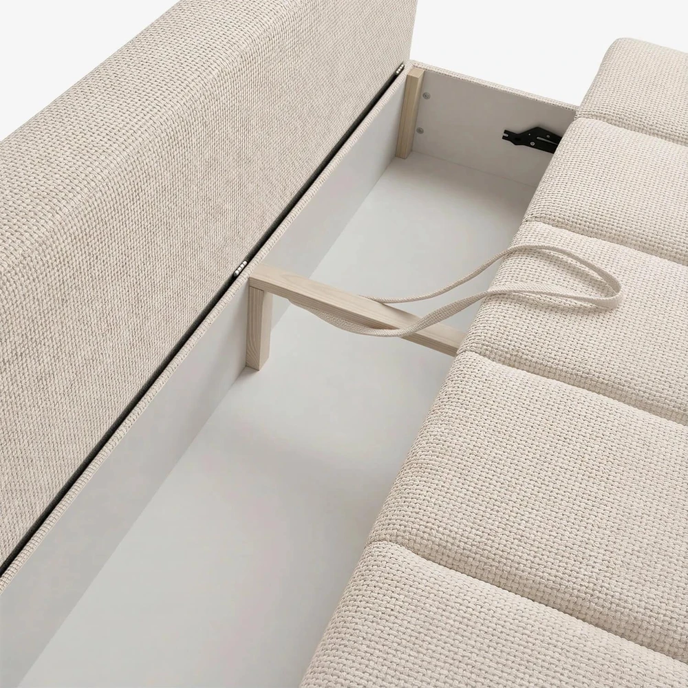 Mebel Elite Išskleidžiama sofa Saria, 207 × 86 cm, kreminė