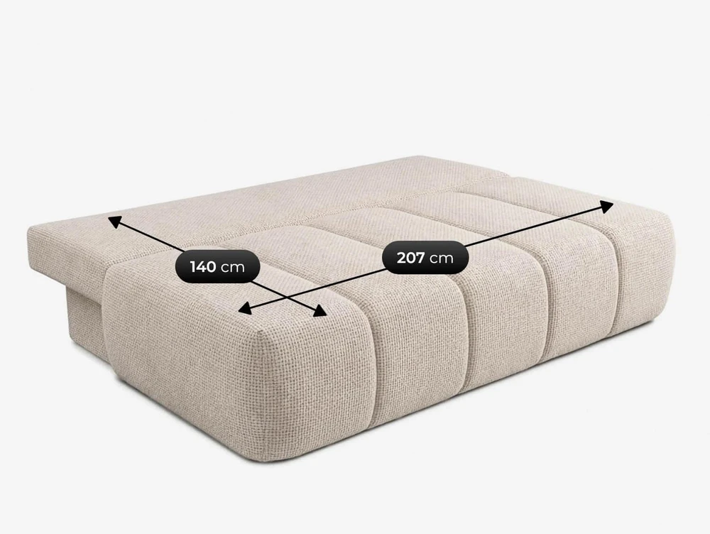 Mebel Elite Išskleidžiama sofa Saria, 207 × 86 cm, kreminė