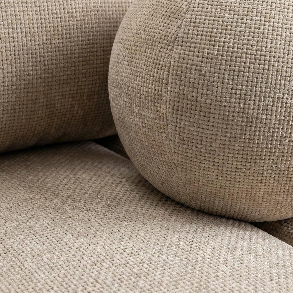 Mebel Elite Išskleidžiama sofa SARIA, 207 × 86 cm, kreminė, šenilinė