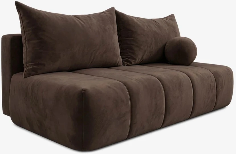 Mebel Elite Išskleidžiama sofa SARIA, 207 cm, ruda, veliūrinė