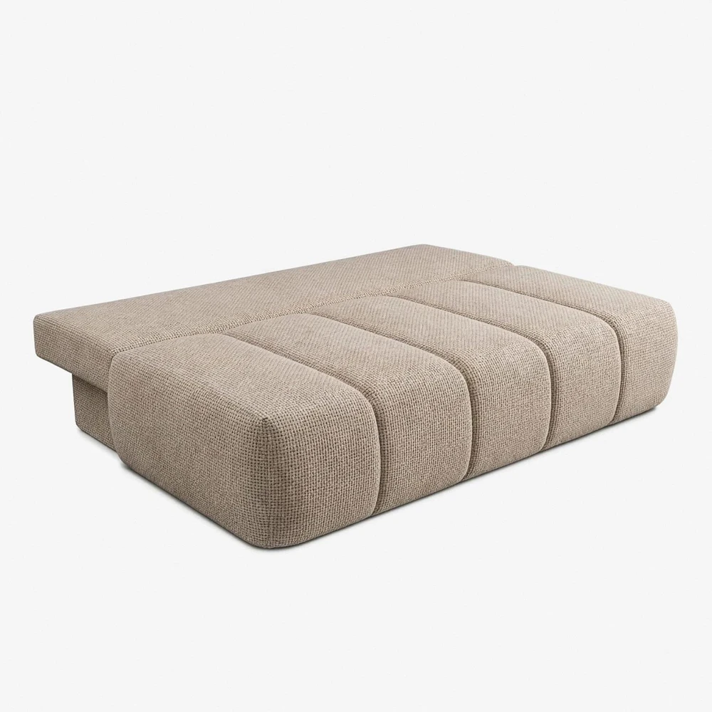 Mebel Elite Išskleidžiama sofa SARIA, 207 × 86 cm, kreminė, šenilinė