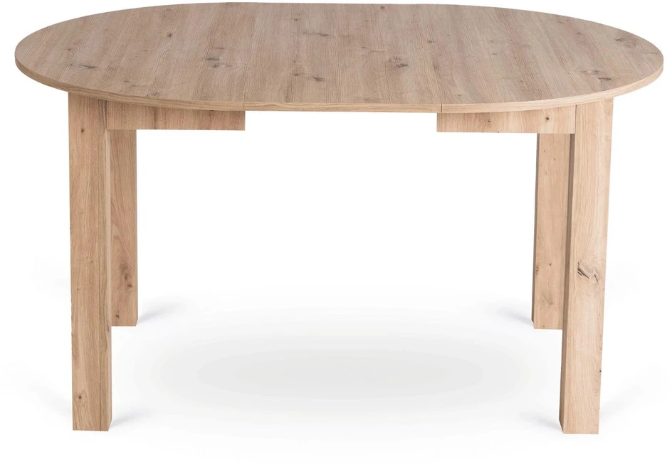 Mebel Elite Apvalus išskleidžiamas stalas 102–142 cm, Artisan ąžuolo spalvos
