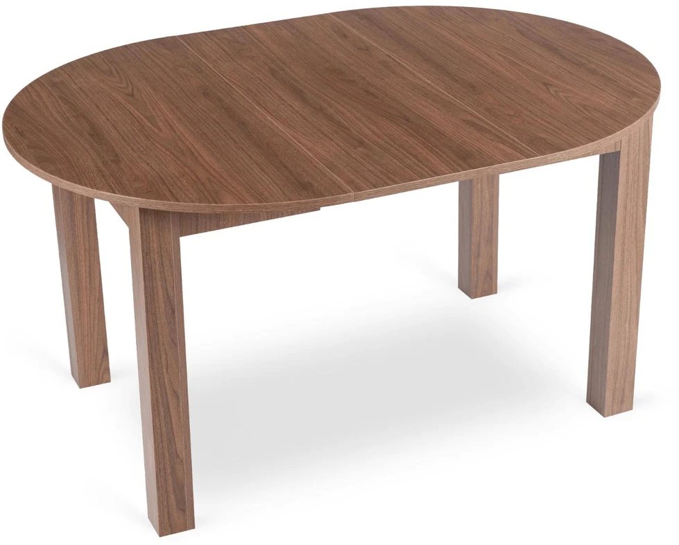 Mebel Elite Išskleidžiamas apvalus stalas, Ø 102 cm, išskleistas 142 cm, „Nicea“ riešuto spalvos
