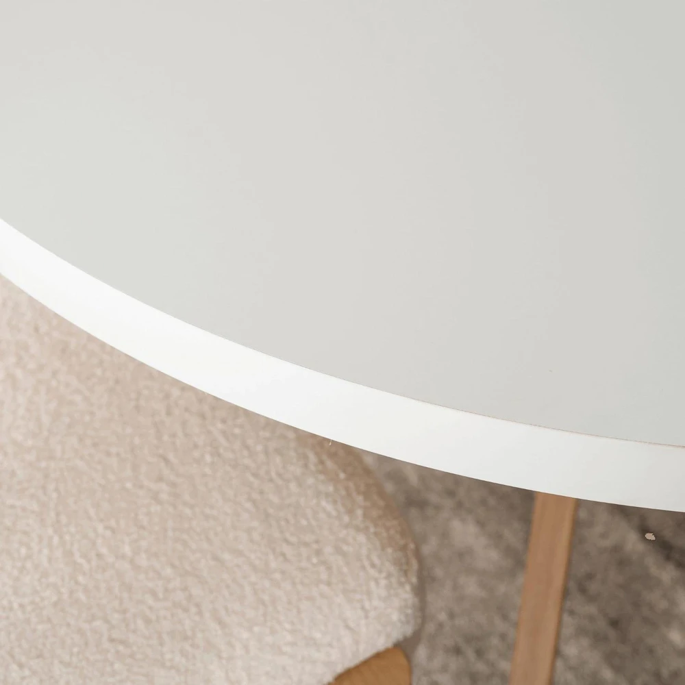 Fotelis Mebel Elite Išskleidžiamas apvalus stalas, 100–250 cm, baltas ir ąžuolo spalvos