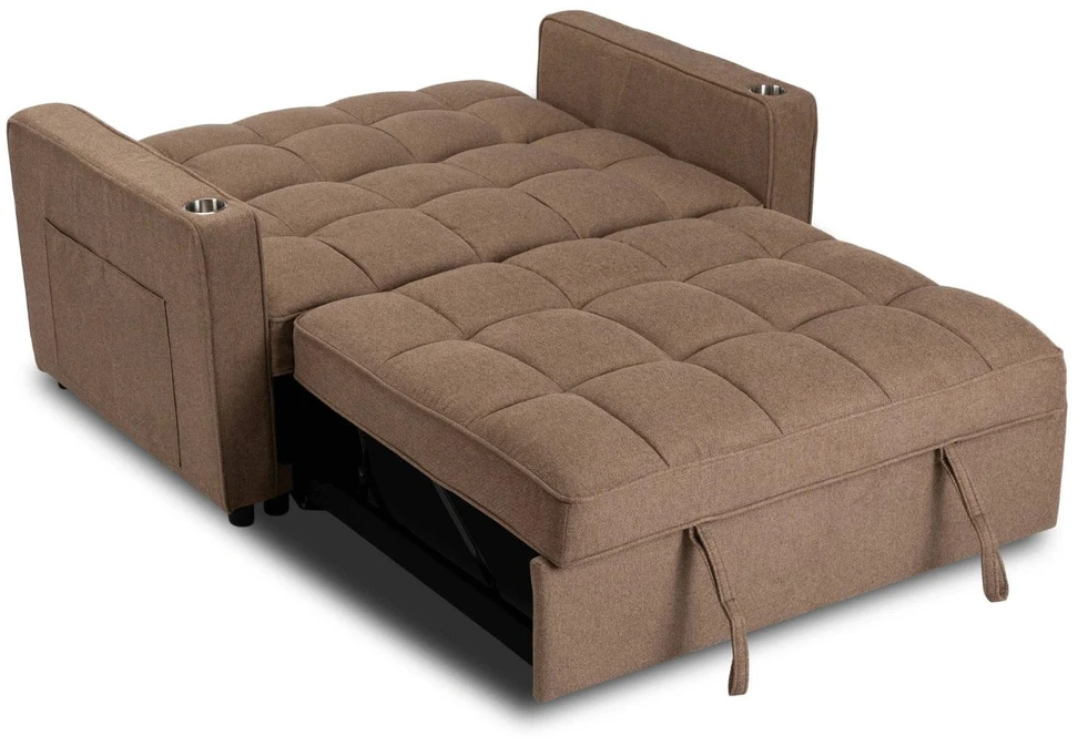 Mebel Elite Išskleidžiamas fotelis ASTER su miego funkcija, rudas