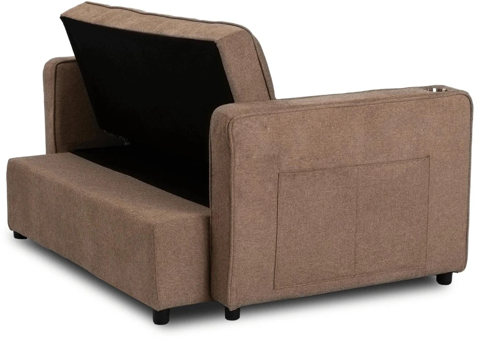 Mebel Elite Išskleidžiamas fotelis ASTER su miego funkcija, rudas