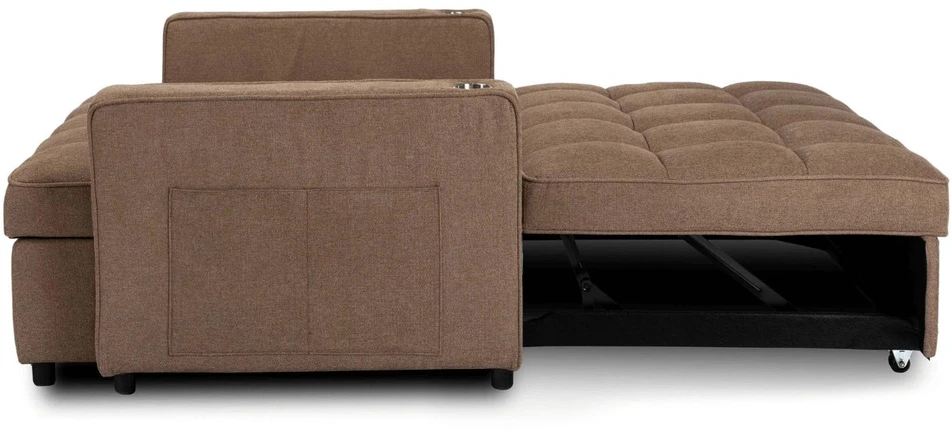 Mebel Elite Išskleidžiamas fotelis ASTER su miego funkcija, rudas