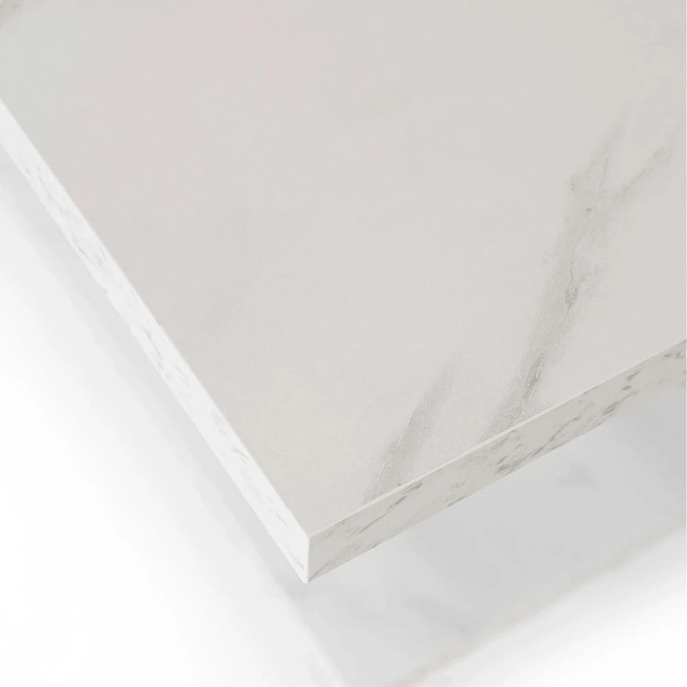 Mebel Elite Išskleidžiamas stalas, 120–160 cm, balto marmuro spalvos