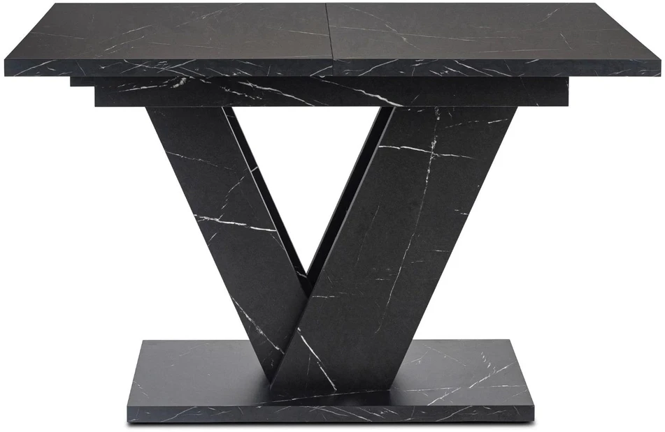 Mebel Elite Išskleidžiamas stalas, 120–160 cm, juodo marmuro spalvos