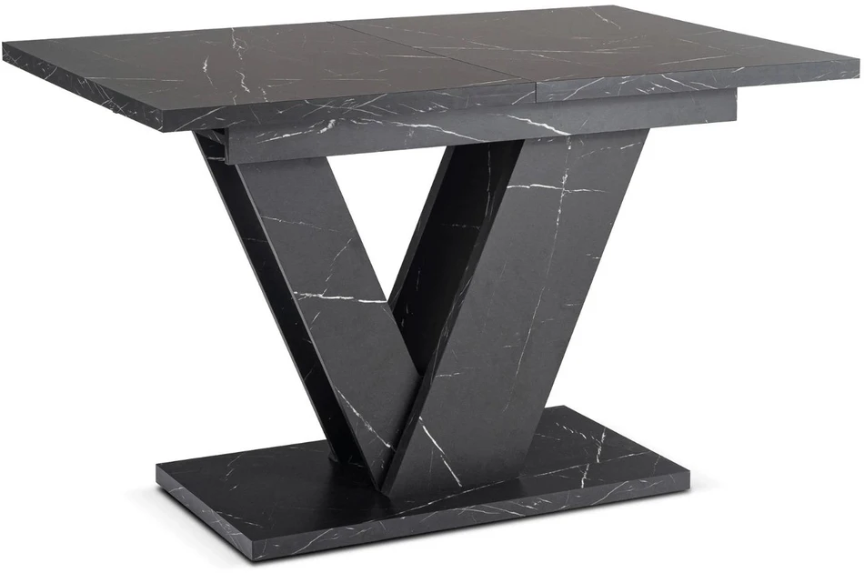 Mebel Elite Išskleidžiamas stalas, 120–160 cm, juodo marmuro spalvos
