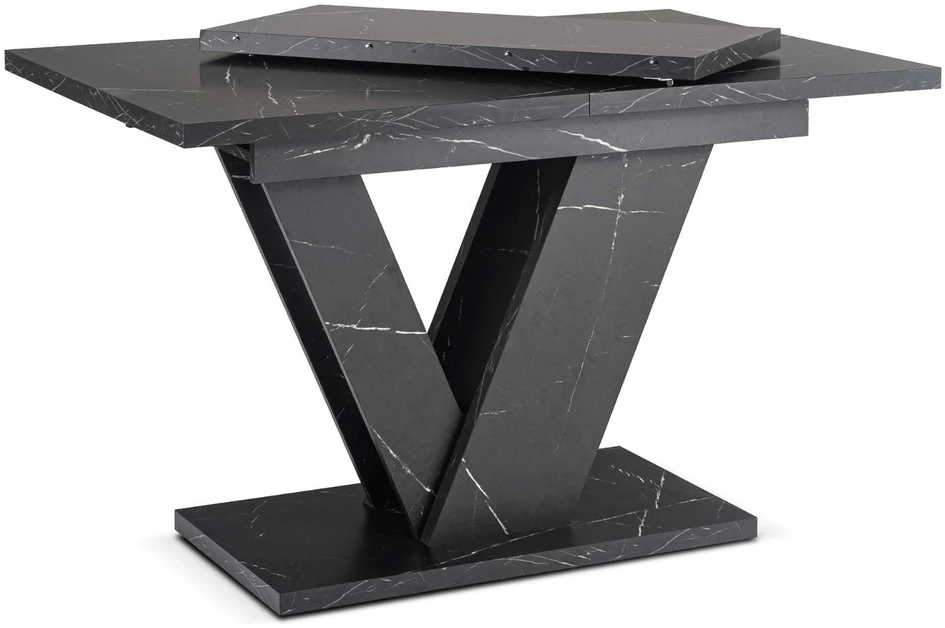Mebel Elite Išskleidžiamas stalas, 120–160 cm, juodo marmuro spalvos