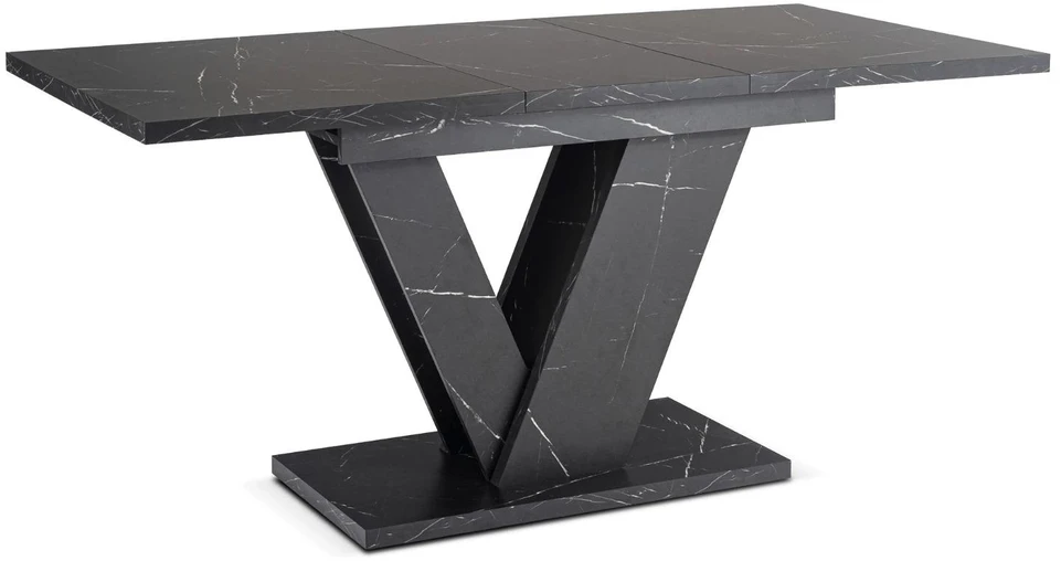 Mebel Elite Išskleidžiamas stalas, 120–160 cm, juodo marmuro spalvos