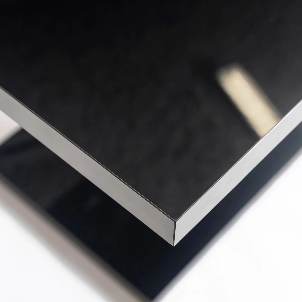 Mebel Elite Išskleidžiamas stalas, 120–160 cm, juodas blizgus